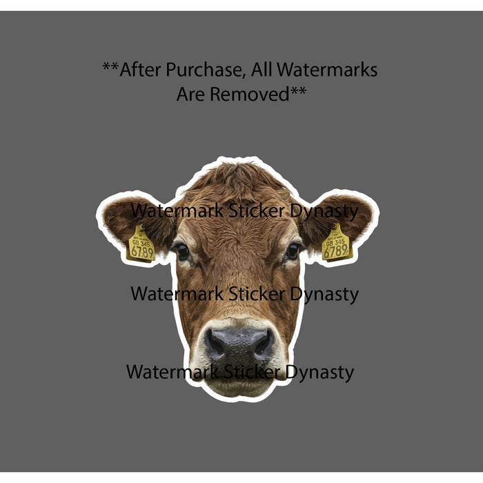 Cow Face Sticker Waterproof Decal Farm Farmhouse Tagged Country Rural Gift NEW