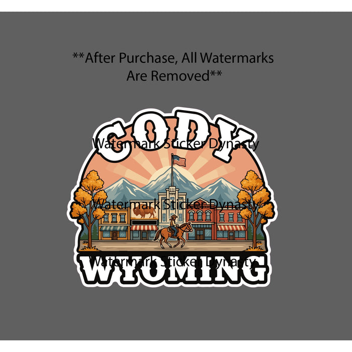 Cody Wyoming Sticker Waterproof Decal State Big Sky Travel Western Gift NEW