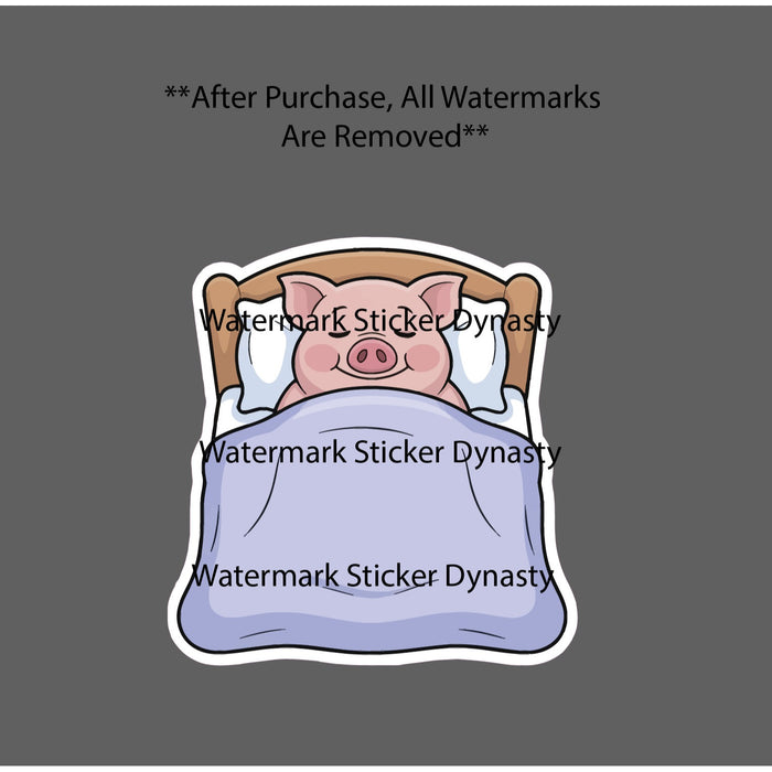 Pig In A Blanket Sticker Waterproof Decal Animal Funny Humor Sleeping Gift NEW