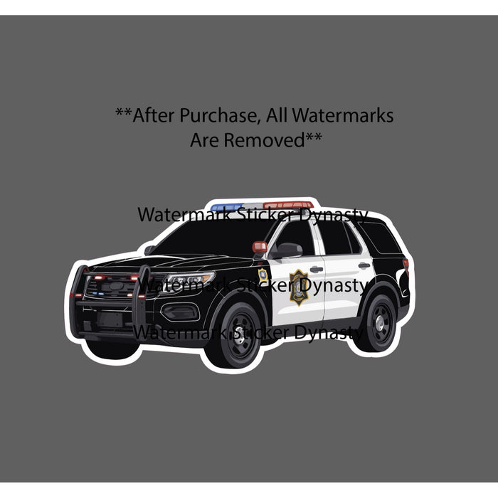 Police SUV Sticker Waterproof Decal Cops Officer Road First Responder Gift NEW