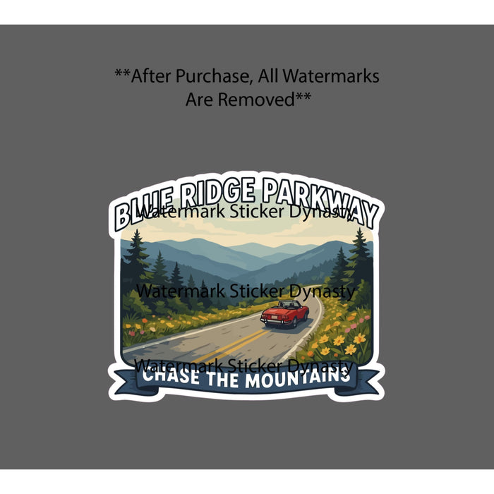 Blue Ridge Parkway Sticker Waterproof Decal Mountains Drive Car Outdoor Gift NEW