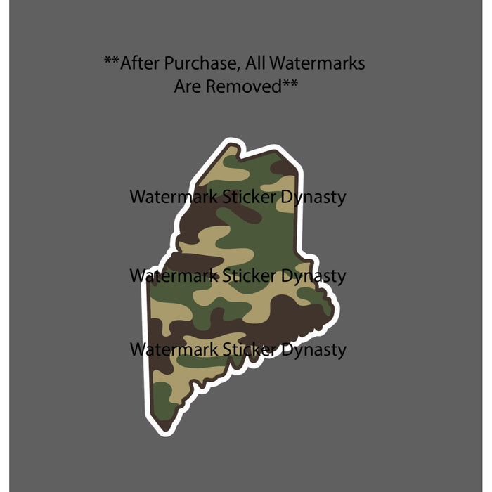 Maine Sticker Waterproof Decal Camo Outdoor Wildlife Hunting Fishing Gift NEW
