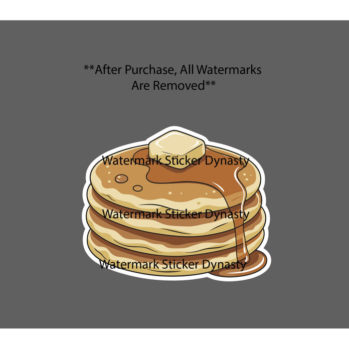 Pancakes Sticker Waterproof Decal Food Cartoon Breakfast Butter Syrup Gift NEW