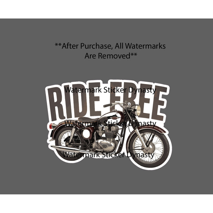 Motorcycle Sticker Waterproof Decal Retro Vintage Ride Free Americana Gift NEW
