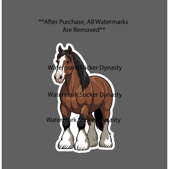 Clydesdale Horse Sticker Waterproof Decal Cartoon Horse Animal Country Gift NEW