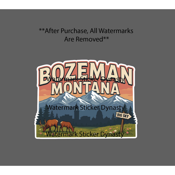 Bozeman Montana Sticker Waterproof Decal State Outdoor Travel Big Sky Gift NEW
