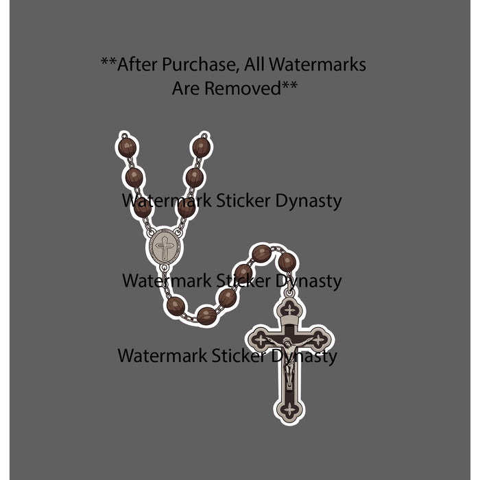 Rosary Sticker Waterproof Decal Jesus Christ Hail Mary Catholic Prayer Gift NEW