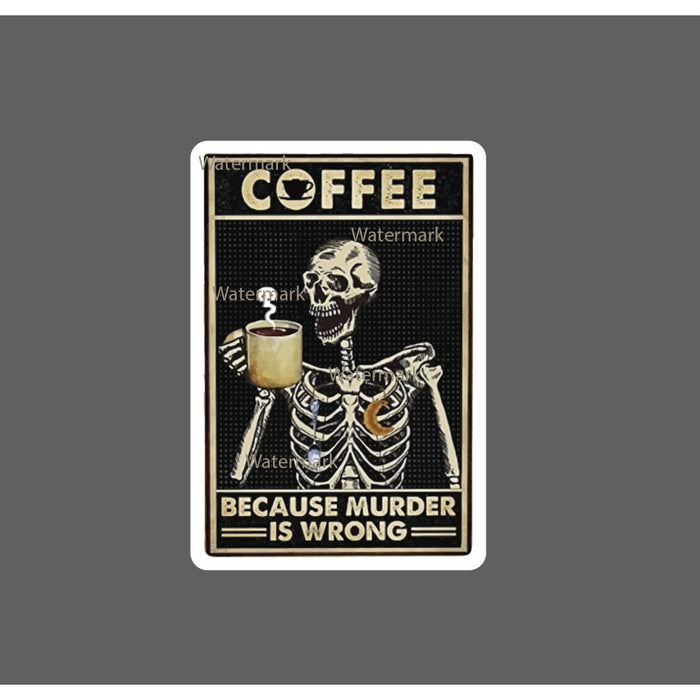 Coffee Skeleton Sticker Murder Waterproof