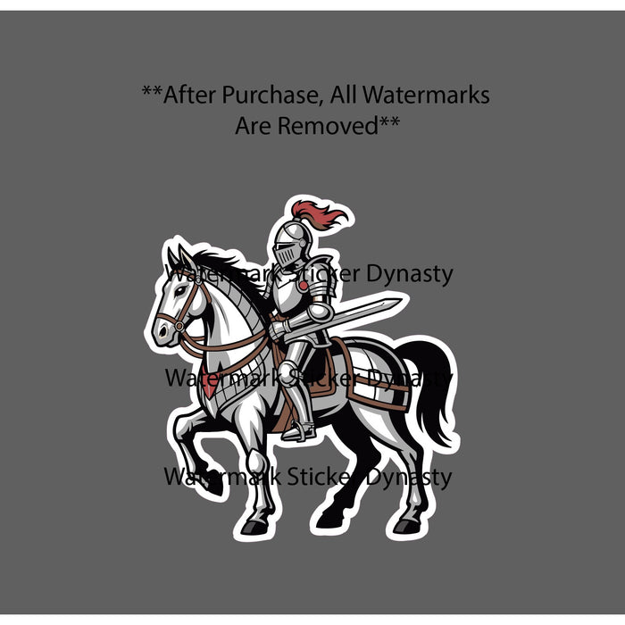 Knight on Horseback Sticker Waterproof Decal Medievil Horse War Warrior Gift NEW
