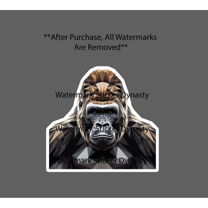 Gorilla Sticker Waterproof Decal Geometric Art Monkey Ape Primate Gift NEW