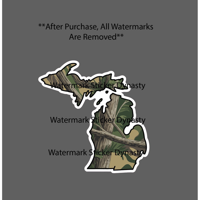 Michigan Sticker Waterproof Decal State Camo Outdoor Hunting Fishing Gift NEW