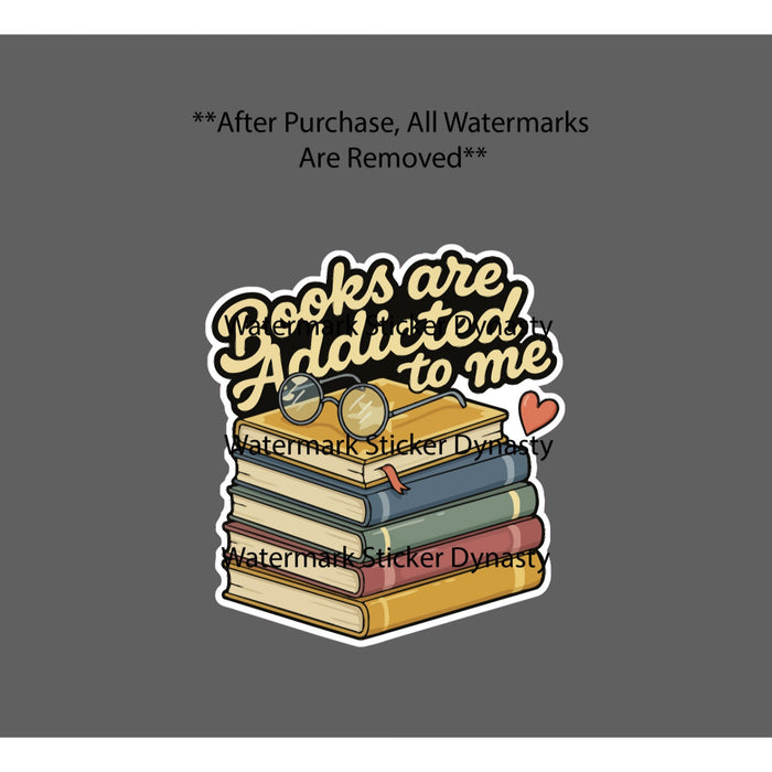 Books Are Addicted To Me Sticker Waterproof Decal Reader Reading Novel Gift NEW