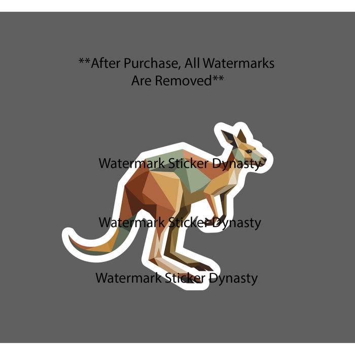Kangaroo Sticker Waterproof Decal Geometric Art Animal Outdoor Outback Gift NEW