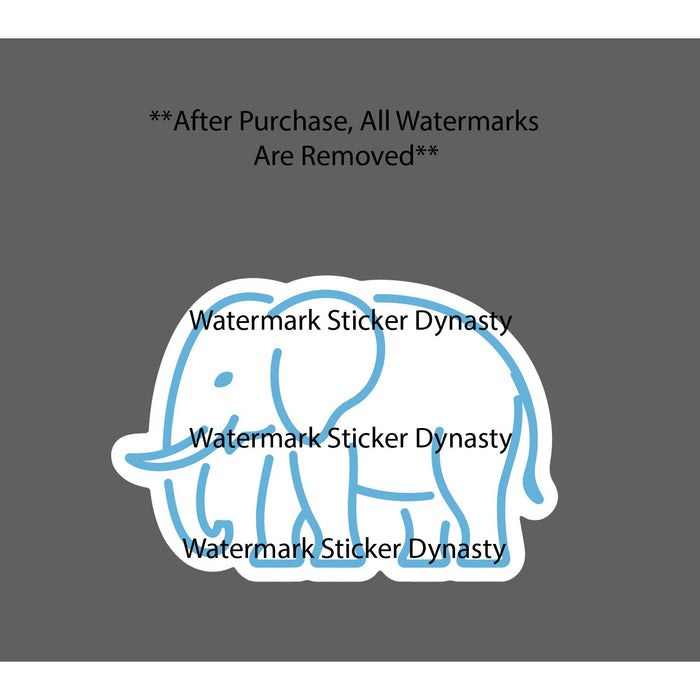 Elephant Minimalist Sticker Waterproof Decal Line Drawing Animal Art Gift NEW