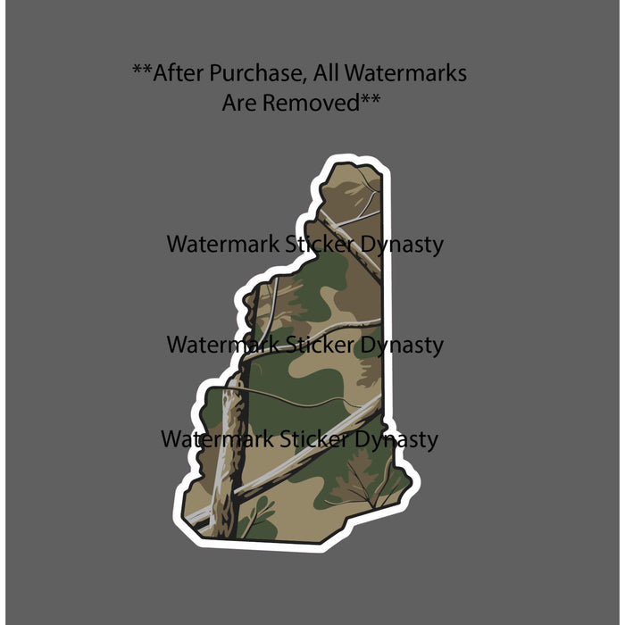 New Hampshire Sticker Waterproof Decal State Camo Outdoor Hunting Fish Gift NEW