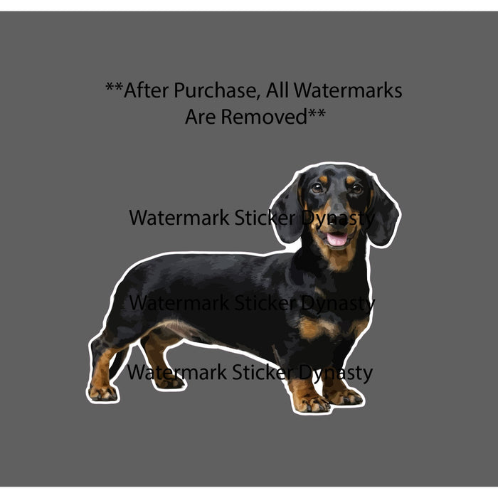 Dachshund Sticker Waterproof Decal Black and Tan Dog Pet Weiner Dog Gift NEW