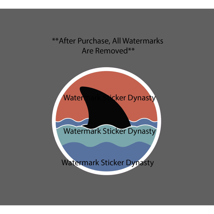 Shark Fin Sticker Waterproof Decal Cartoon Beach Ocean Summer Wave Gift NEW