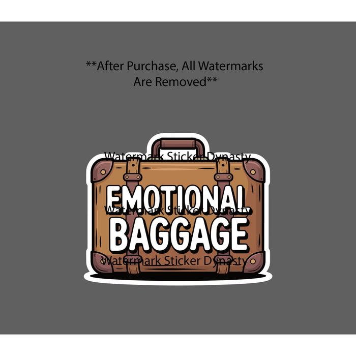 Emotional Baggage Sticker Waterproof Decal Suitcase Travel Humor Funny Gift NEW