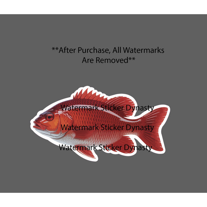 Red Fish Sticker Waterproof Decal Fishing Outdoor Ocean Beach Boat Gift NEW