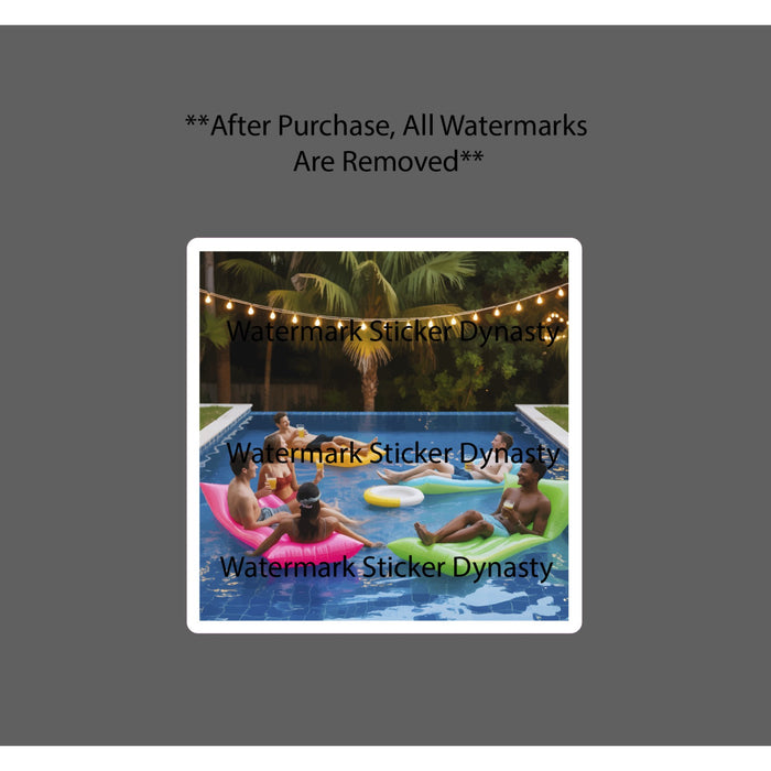 Pool Party Sticker Waterproof Decal Summer Float Beach Party Fun Friend Gift NEW