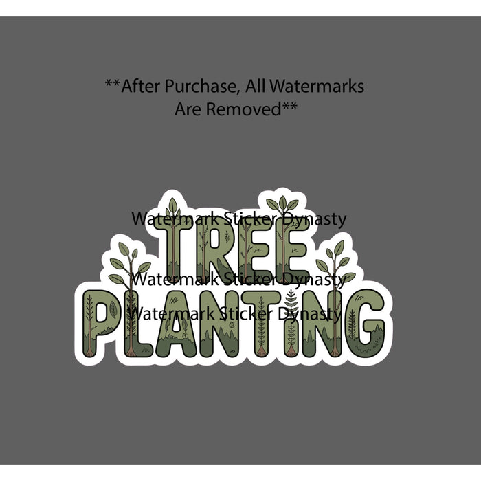 Tree Planting Sticker Waterproof Decal Green Thumb Nature Outdoor Gift NEW