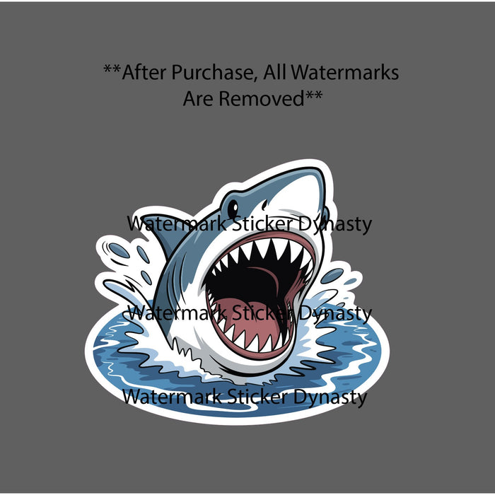 Shark Attack Sticker Waterproof Decal Animal Fish Ocean Beach Fishing Gift NEW