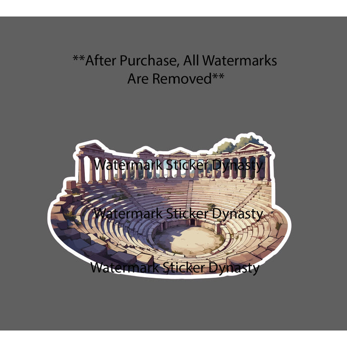 Greek Amphitheatre Sticker Waterproof Decal Theatre Ancient Travel Gift NEW