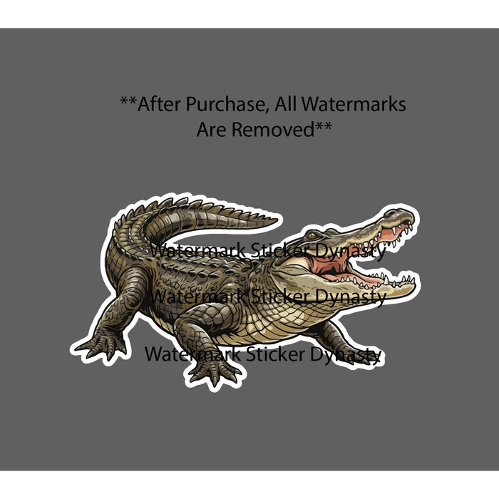 Alligator Sticker Waterproof Decal Attack Animal Wildlife Swamp Gift NEW