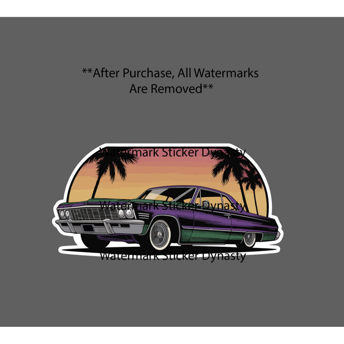 Lowrider Sticker Waterproof Decal Car Culture Cali Palm Tree California Gift NEW