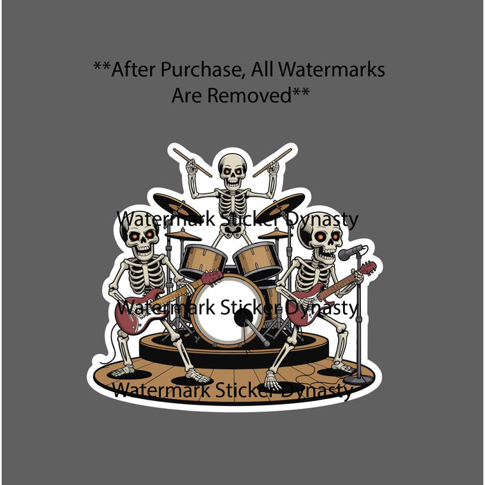 Skeleton Band Sticker Waterproof Decal Music Rock Bones Metal Hardcore Gift NEW
