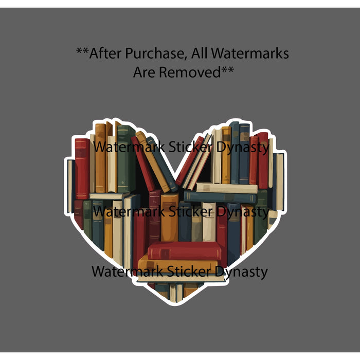 Books Heart Sticker Waterproof Decal Love Reader Reading Hobby Novel Gift NEW