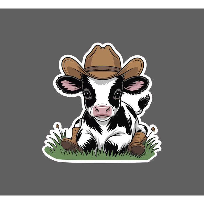 Baby Cow Sticker Waterproof Decal Country Western Boots Cowboy Hat Farm Gift NEW