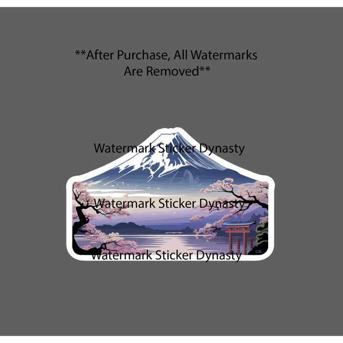Mount Fuji Sticker Waterproof Decal Mountain Japan Cherry Blossom Gift NEW