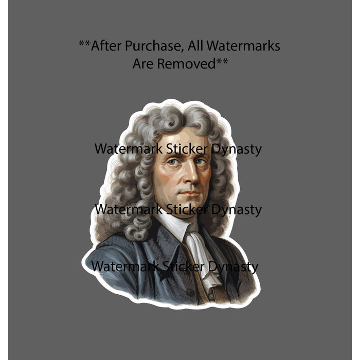 Sir Issac Newton Sticker Waterproof Decal Science History Gravity Gift NEW