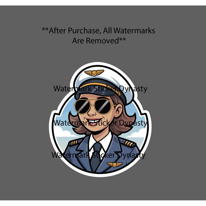 Pilot Sticker Waterproof Decal Female Woman Flying Aviation Job Work Gift NEW
