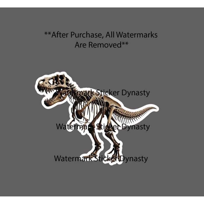 T-Rex Fossil Sticker Waterproof Decal Animal Dinosaur Bones Wild Gift NEW