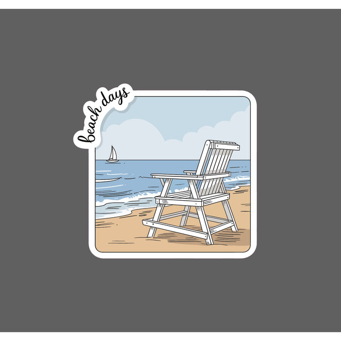 Beach Days Sticker Sailboat Ocean Waves Chair Travel Sail Gift Waterproof NEW