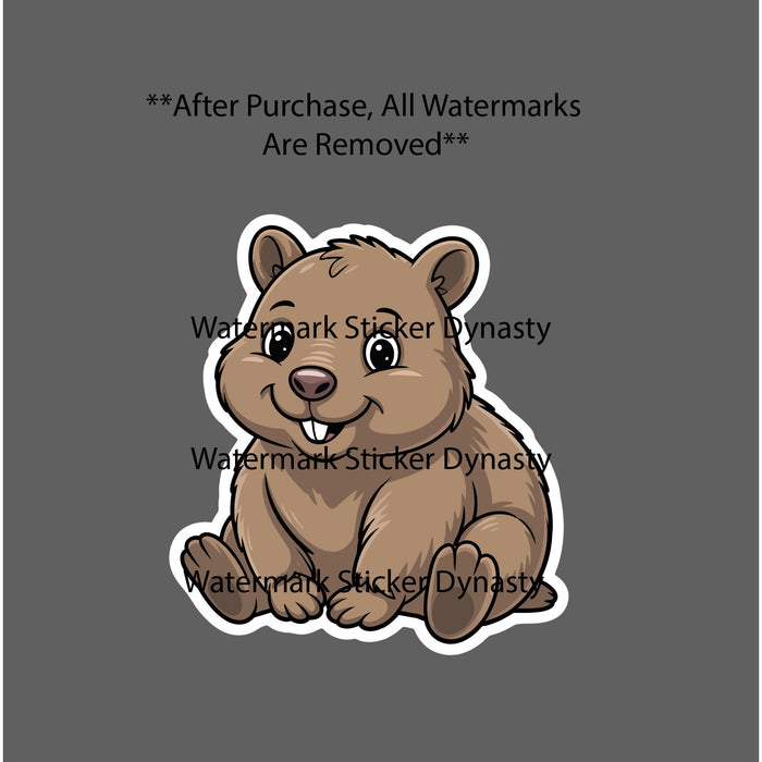 Wombat Sticker Waterproof Decal Cartoon Animal Cute Kawaii Wildlife Gift NEW