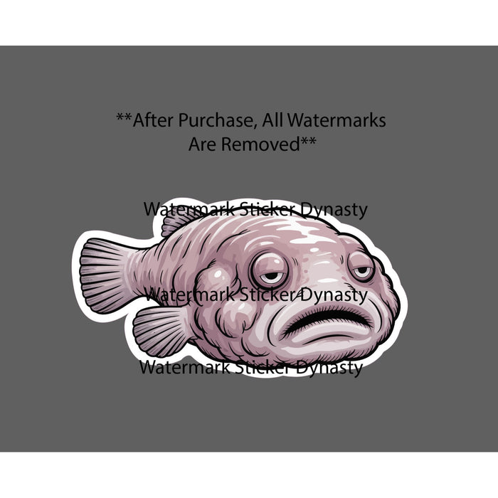 Blobfish Sticker Waterproof Decal Cartoon Animal Ocean Wildlife Gift NEW