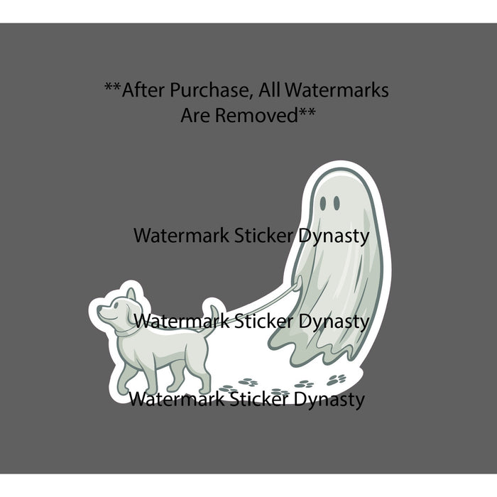 Ghost Walking Dog Sticker Waterproof Decal Ghost Dog Pet Animal Friend Gift NEW