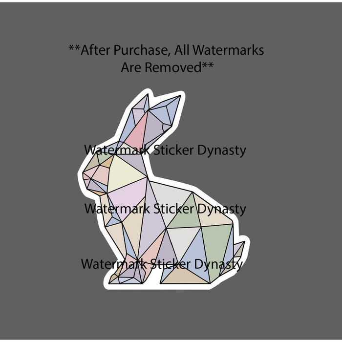 Rabbit Geometric Sticker Waterproof Decal Animal Art Artistic Colorful Gift NEW