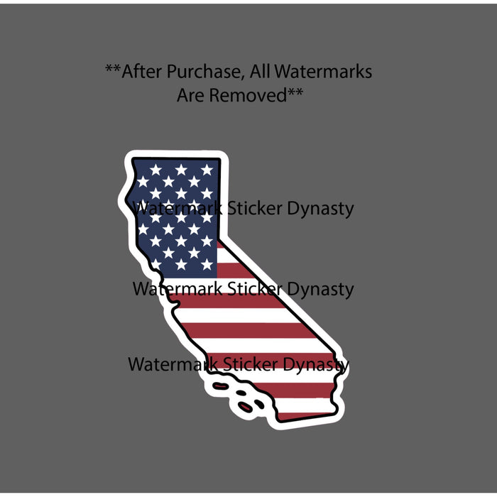 California USA Flag Sticker Waterproof Decal State Shape America Gift NEW