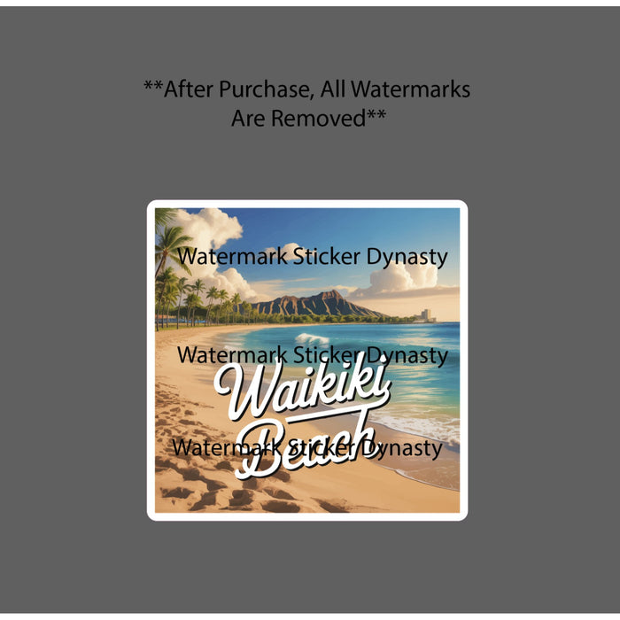Waikiki Beach Sticker Waterproof Decal Hawaii Island Beach Travel Gift NEW