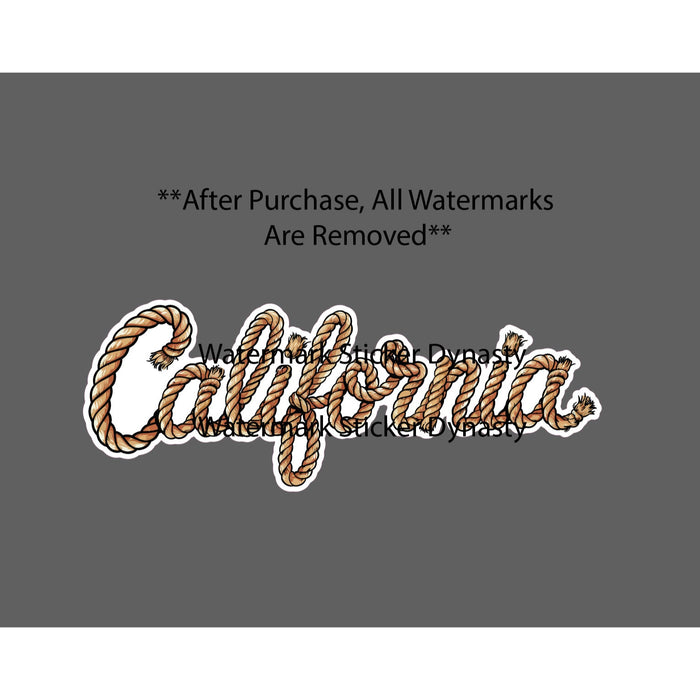 California Sticker Waterproof Decal Rope Country Western Cowboy Cali Gift NEW