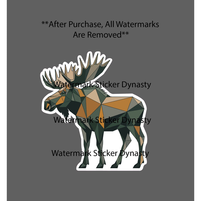 Moose Geometric Sticker Waterproof Decal Art Animal Outdoor Wildlife Gift NEW