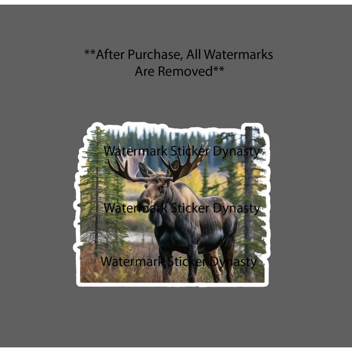 Moose Nature Scene Sticker Waterproof Decal Realistic Outdoor Woods Gift NEW