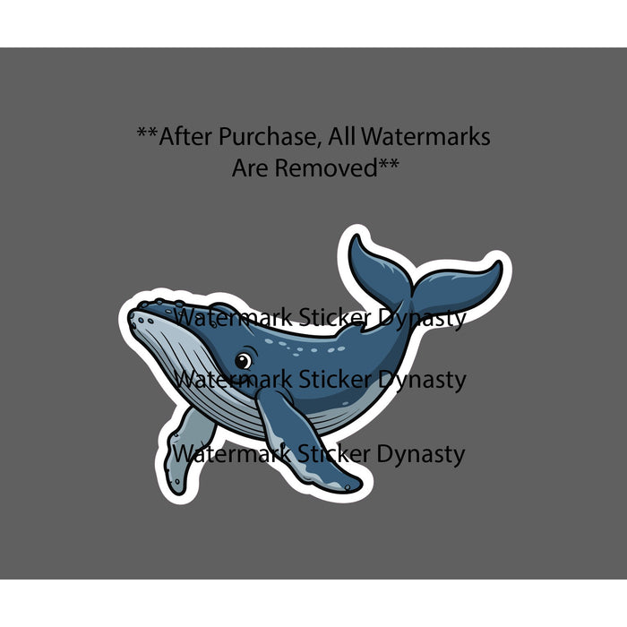 Humpback Whale Sticker Waterproof Decal Cartoon Animal Ocean Wildlife Gift NEW
