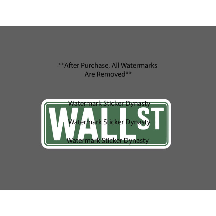 Wall Street Sticker Waterproof Decal Sign Traffic Money Finance NY Gift NEW