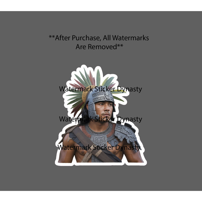 Mayan Warrior Sticker Waterproof Decal War Native American Feather Gift NEW