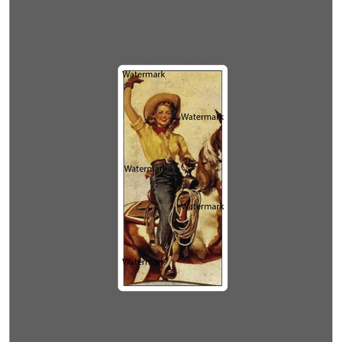 Cowgirl Sticker Western Retro Waterproof